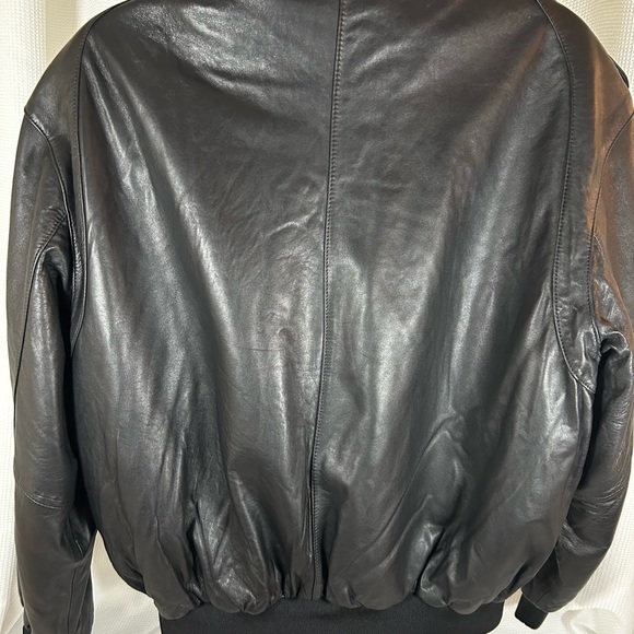 Knoles & Carter Italian lamp skin leather bomber jacket removable inner liner - Picture 6 of 15